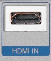 Un connecteur de prise HDMI de type A sur un appareil avec les mots HDMI IN en dessous.