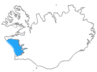Faxa Bay est représentée en bleu