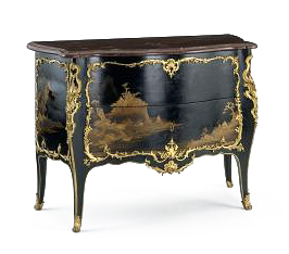 Commode laquée de style chinoiserie, par Bernard II van Risamburgh, Victoria and Albert Museum (1750–1760)