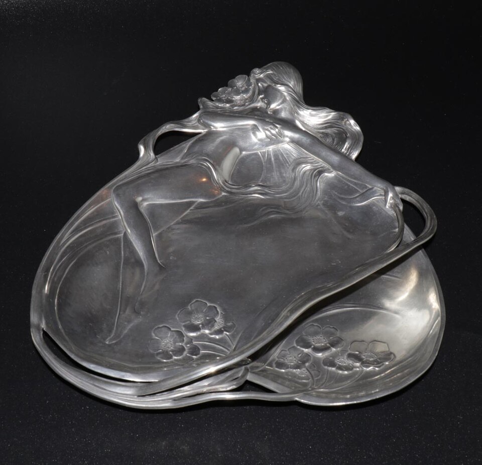 Plat en étain Jugendstil de WMF, modèle n° 232 (vers 1906)