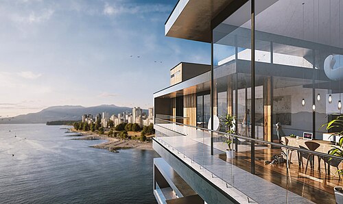 Un rendu 3D d'un penthouse
