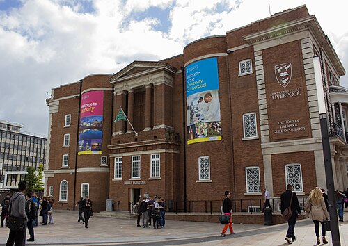 Bâtiment de la Guilde des étudiants de Liverpool à l'Université de Liverpool, le premier centre étudiant au Royaume-Uni