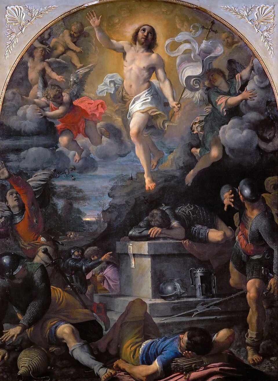 Résurrection du Christ ; par Annibale Carracci ; 1593 ; huile sur toile ; 217 x 160 cm ; Louvre