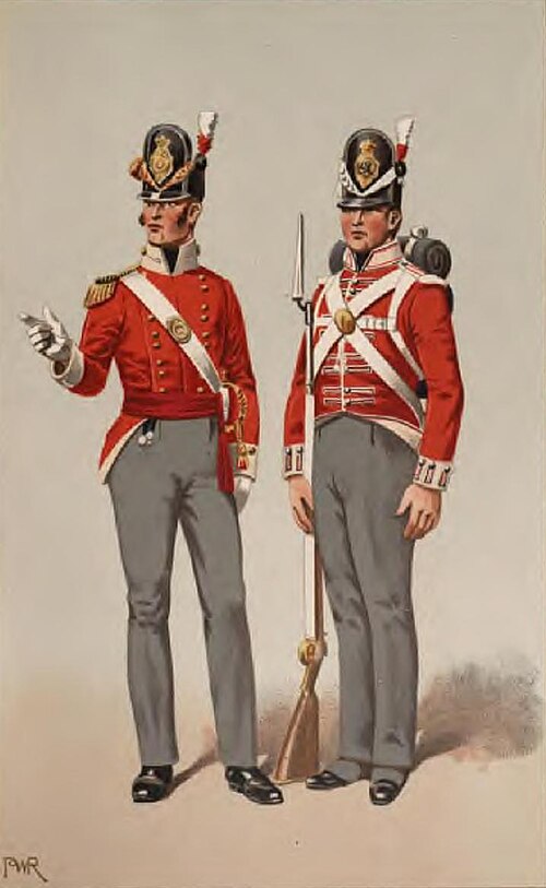 Officier et soldat de l'armée britannique, 1815