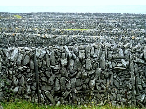 Pierre sèche, murs Feidin, Inisheer, Irlande