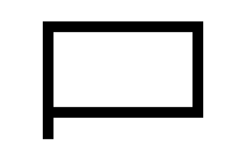 Petit symbole vexillologique ou pictogramme en noir et blanc montrant les différentes utilisations du drapeau