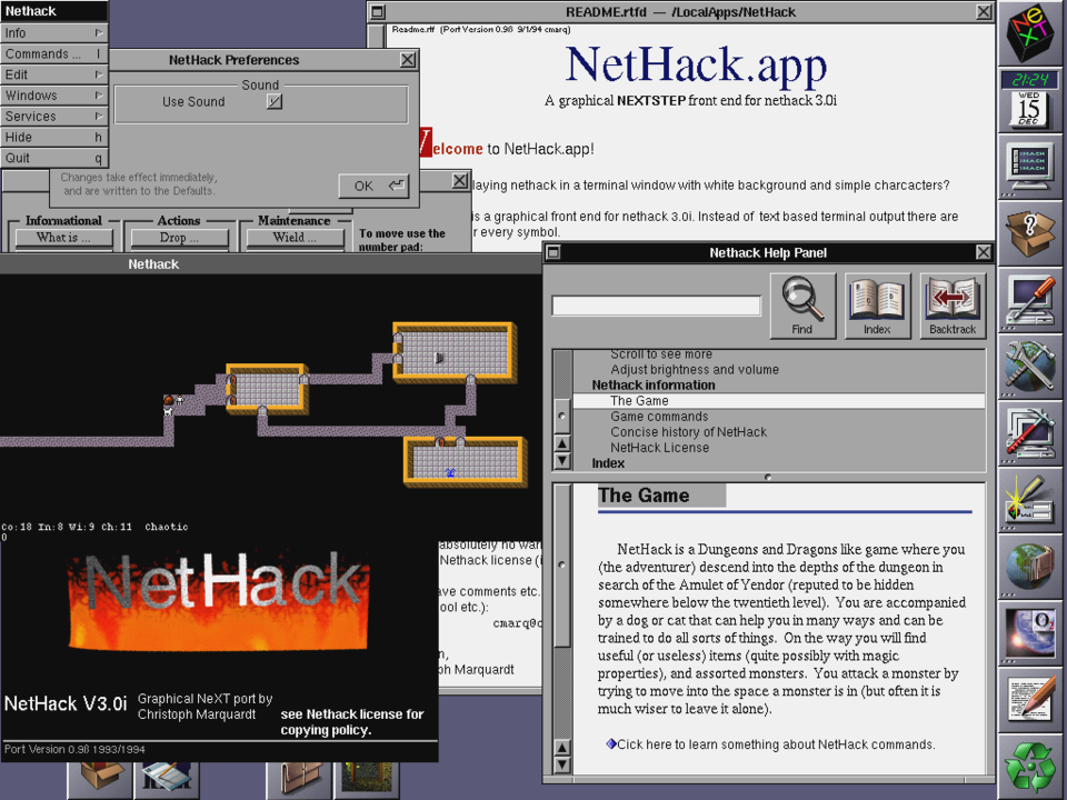 NetHack sur OPENSTEP/NeXTSTEP