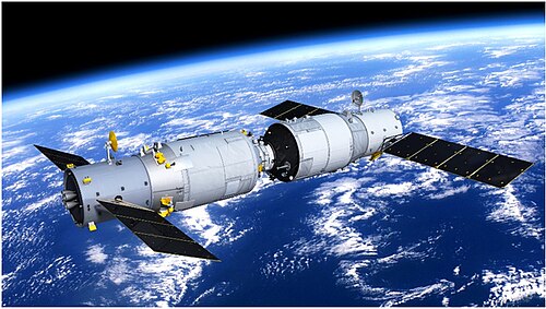 Rendu de Tianzhou-1 amarré à Tiangong-2