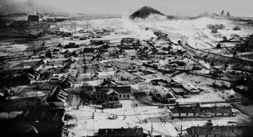 Vue aérienne du Vorkutlag, un important goulag russe