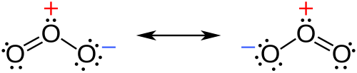 Structures de Lewis par résonance de la molécule d'ozone