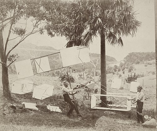 Démonstration de cerf-volant à Stanwell Park, Australie, 1894