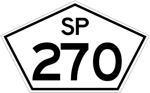 Panneau routier de l'État SP-270 dans l'État de São Paulo