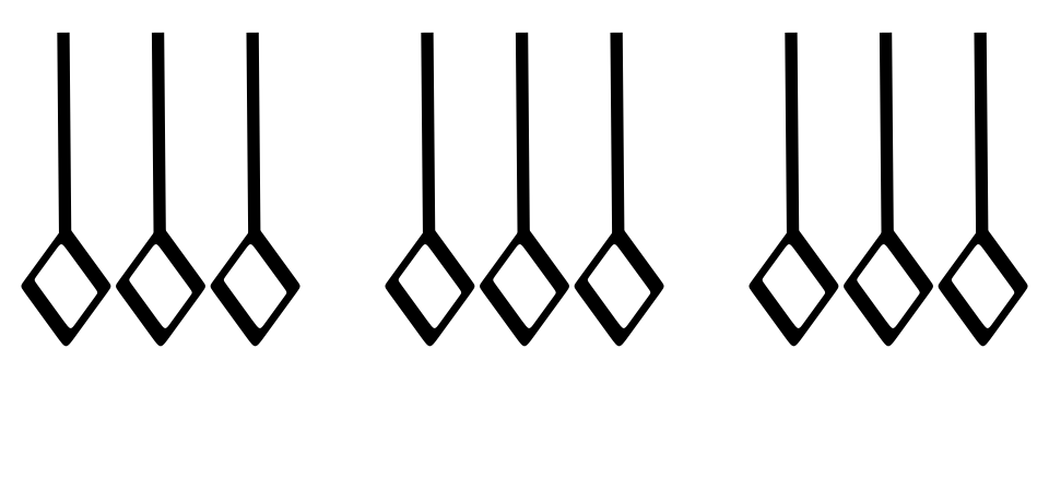 trois groupes de trois minimes