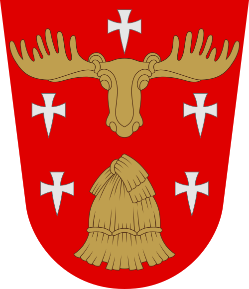 Cerf de Saint Hubert, le blason de la municipalité de Hollola, Finlande[27]
