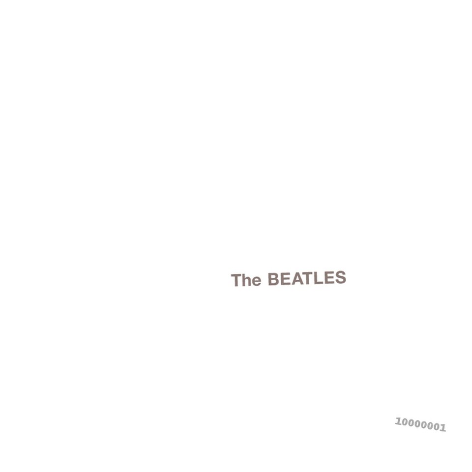 La pochette de l'album éponyme des Beatles de 1968, également connu sous le nom de « White Album ».