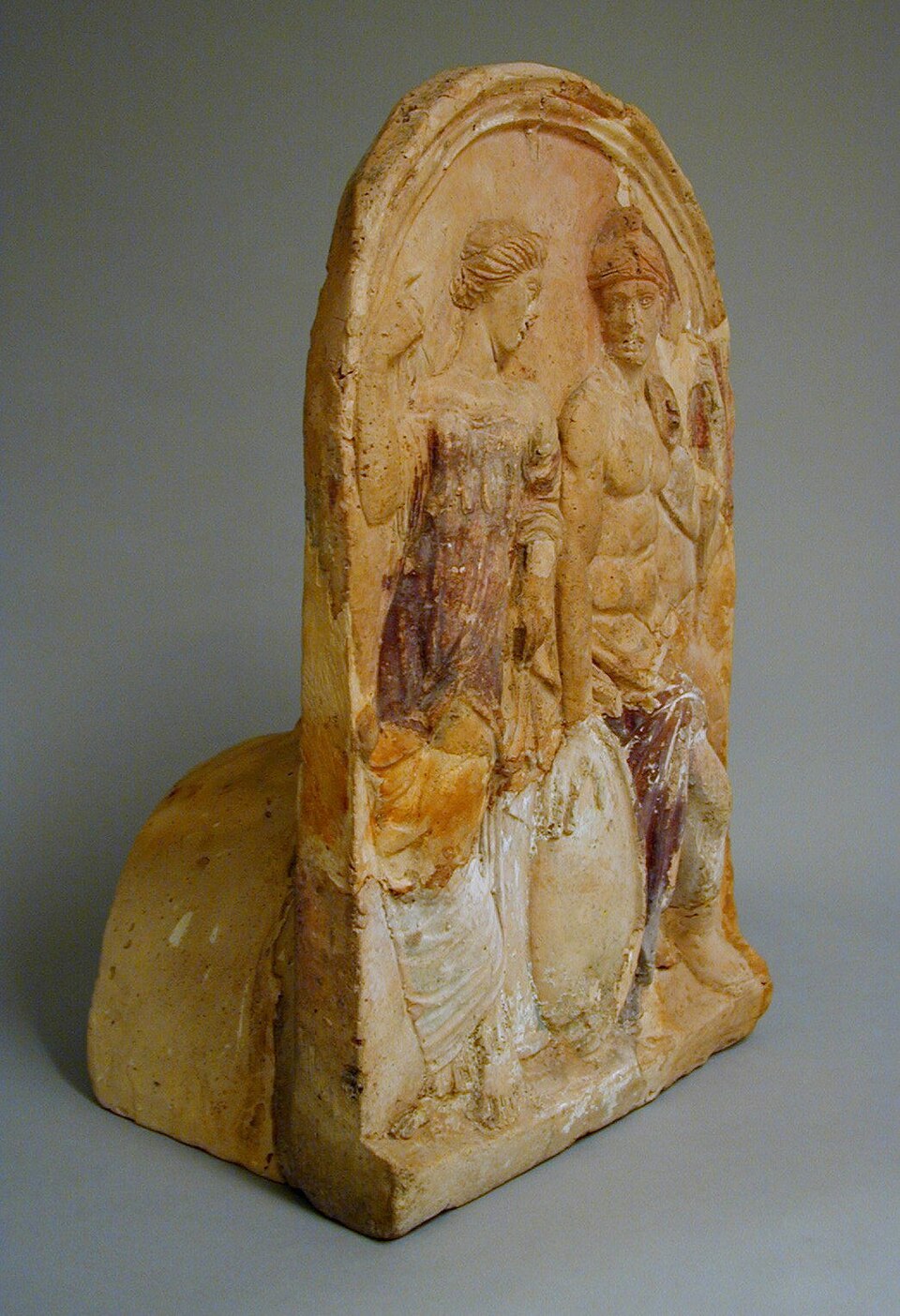 Antéfixe romain représentant Vénus (Aphrodite, la déesse de l'amour) et son amant Mars (Arès, le dieu de la guerre), Le MET