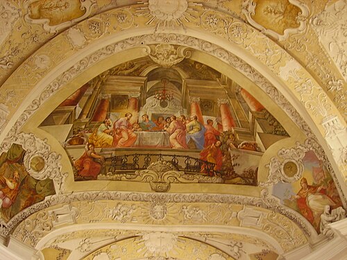 Voûte baroque à arcs transversaux cintrés (église de l'abbaye de Banz)
