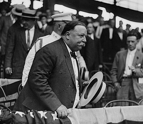 William Howard Taft regardant les Sénateurs affronter les White Sox de Chicago, le 13 août 1912