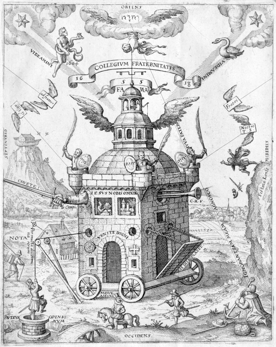Wren faisait partie du groupe gravitant autour de John Wilkins, connu sous le nom de Collège Invisible. Cette image emblématique d'un collège rosicrucien est une illustration tirée du Speculum sophicum Rhodo-stauroticum, ouvrage de 1618 de Theophilus Schweighardt.