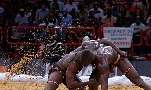 Combats au sol en lutte sénégalaise