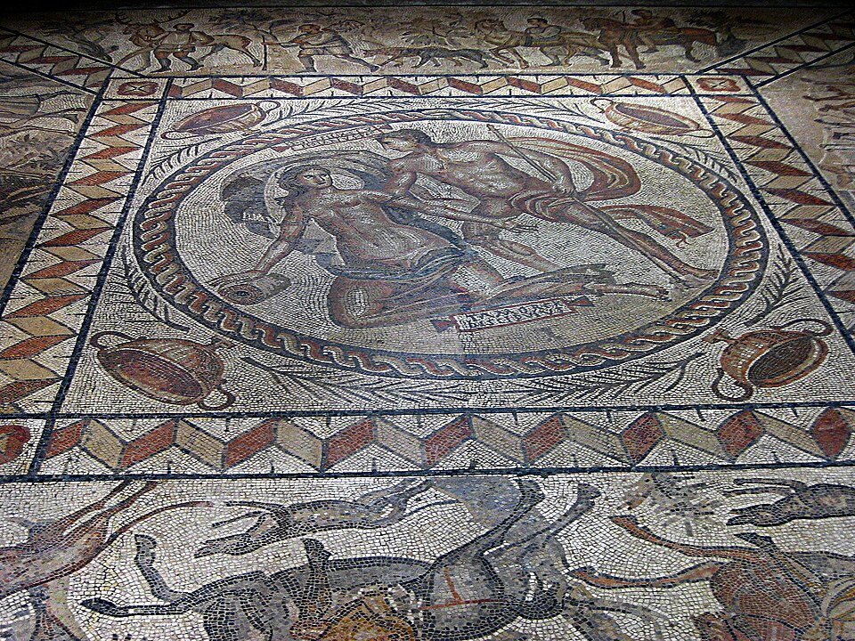 Mosaïque d'Orphée trouvée à Lillebonne, Musée des antiquités de Seine-Maritime (Rouen)