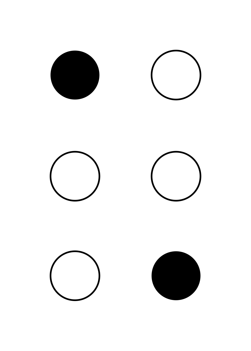 ⠡ (points du motif braille - 16)