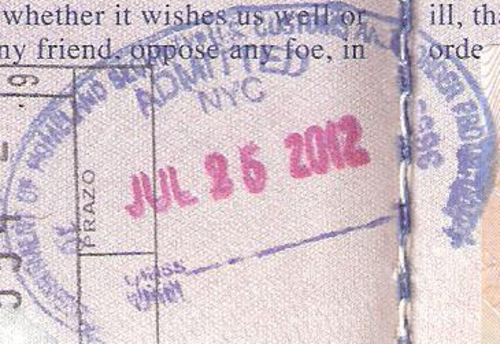 Tampon américain de l'aéroport international John F. Kennedy sur un passeport américain