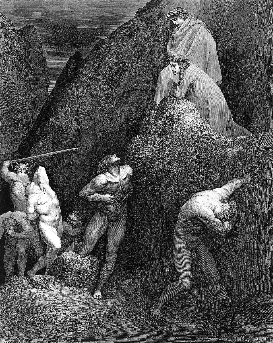 Mahomet subissant son châtiment en enfer. Illustrations de Gustave Doré pour la Divine Comédie (1861).