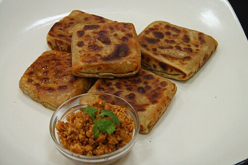 Mughlai paratha de Calcutta, Inde.