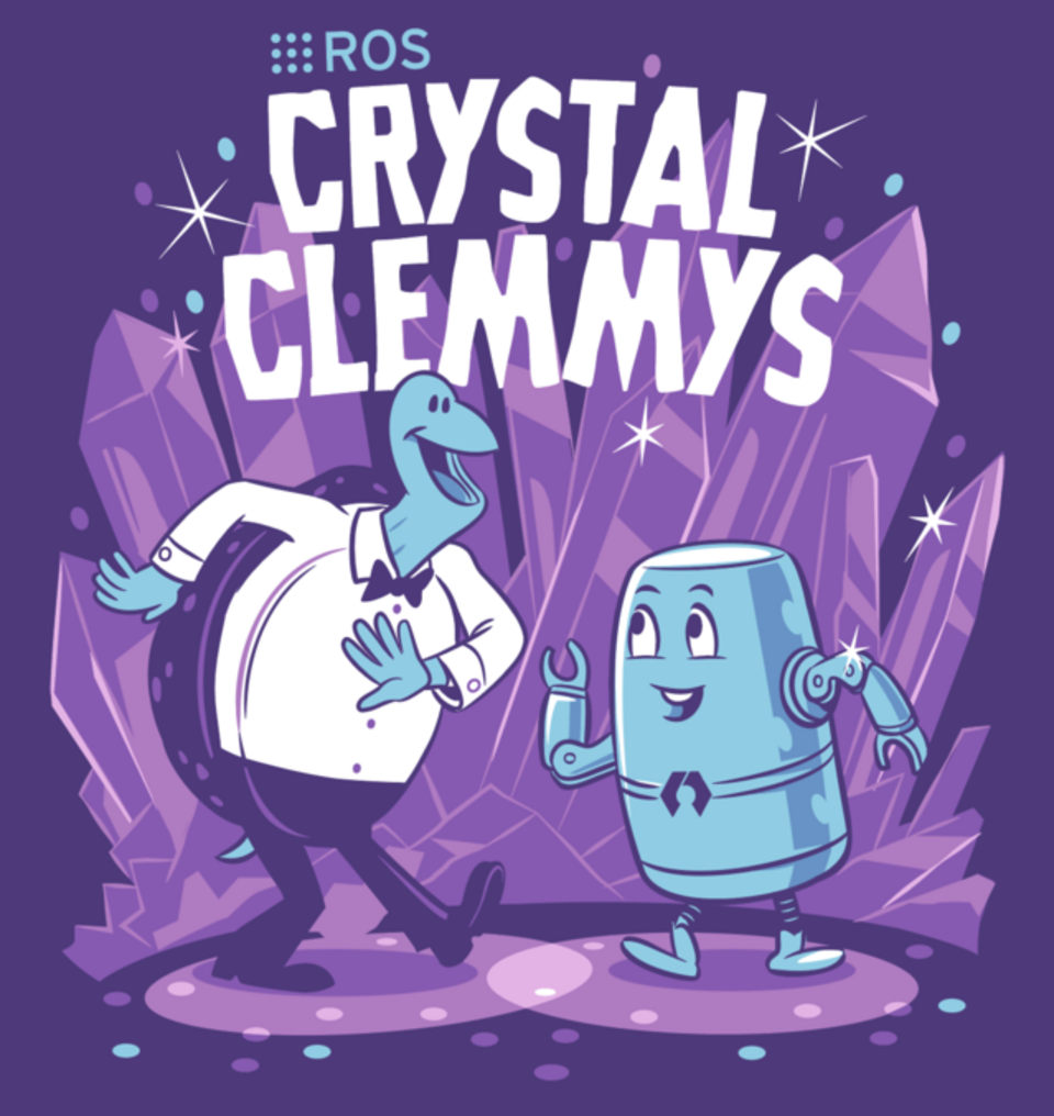 L'affiche de sortie ROS 2 Crystal Clemmys.