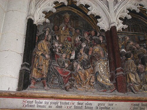 La découverte du corps de saint Firmin est prédite par saint Sauvé, évêque ultérieur.