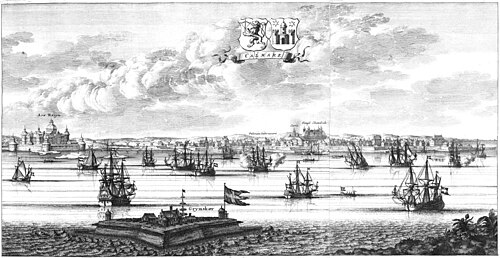 Gravure de Suecia antiqua et hodierna, vers 1700