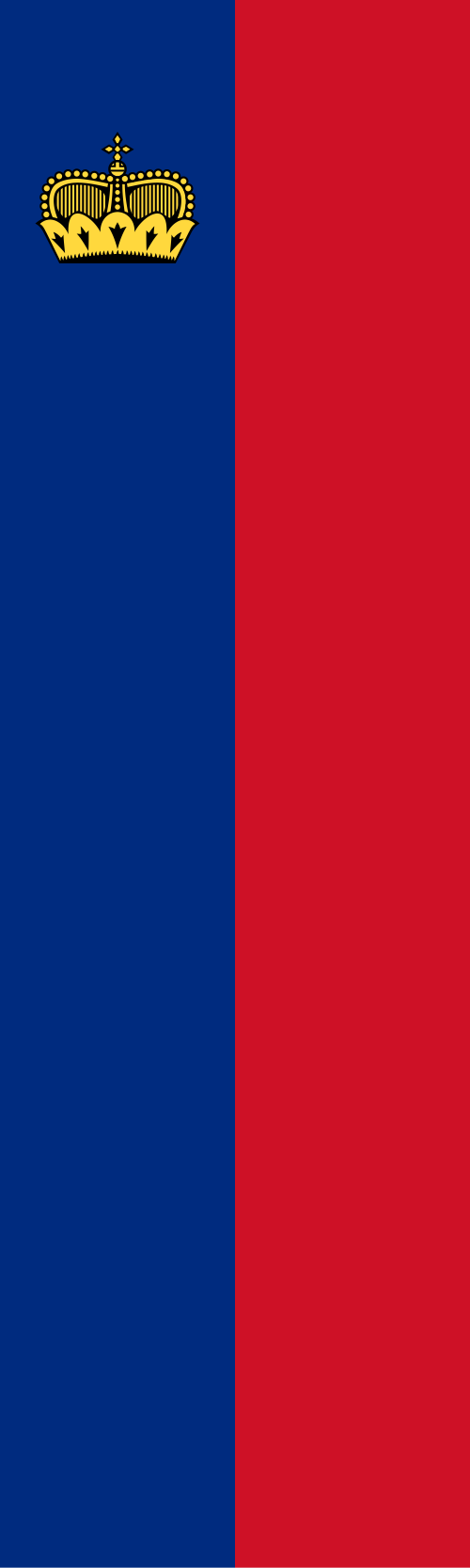 Variation verticale du drapeau du Liechtenstein.