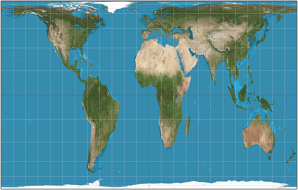 Projection de Gall-Peters, une projection cartographique équivalente