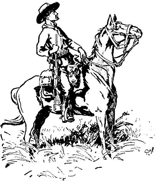 Croquis de Burnham par Baden-Powell en 1896, portant un foulard