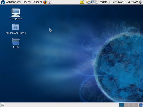 GNOME 2.24 sur Fedora 10