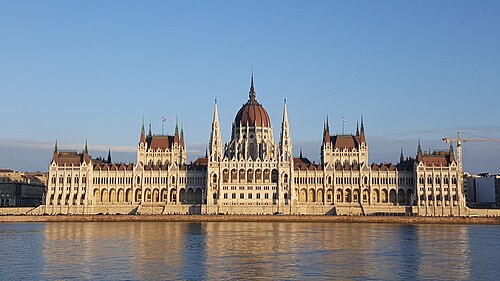 Bâtiment du Parlement hongrois, Budapest, Hongrie : 1885-1904