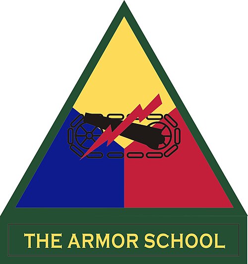 L'insigne de l'école blindée de l'armée américaine.
