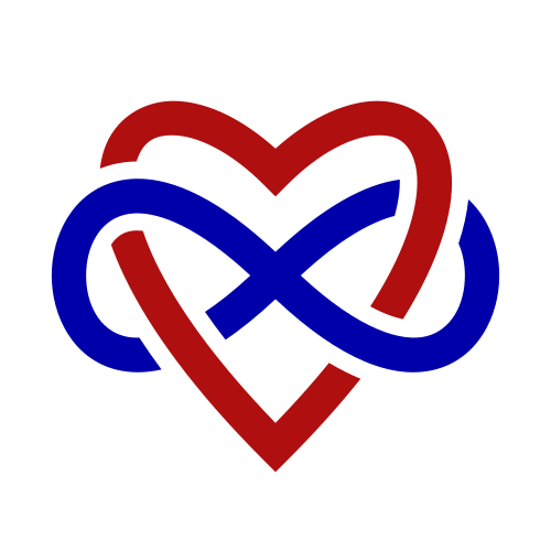 The "infinity heart" is a widely used symbol of polyamory.[209]