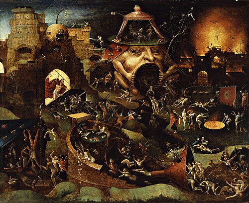 Peinture hollandaise ancienne de l'enfer, Jésus descendant de la gauche