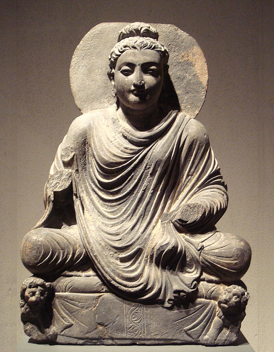 Bouddha assis, Gandhara, 2e siècle de notre ère