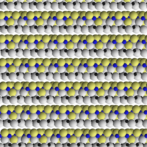 Structure cristalline de la kaolinite vue le long des couches