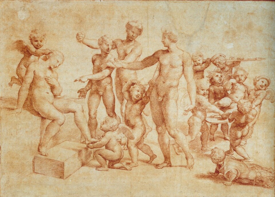 Mariage d'Alexandre et de Roxane (années 1510). Étude pour la Villa Farnesina