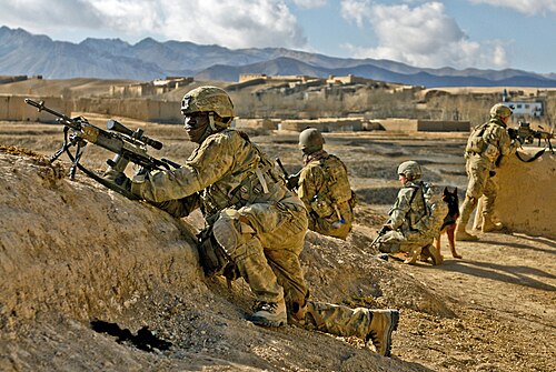 Soldats de l'armée américaine de la 10e division de montagne dans la province de Logar, janvier 2011
