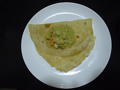 Chapati et curry de pommes de terre du Kerala