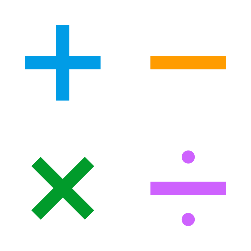 Diagramme des symboles des opérations arithmétiques