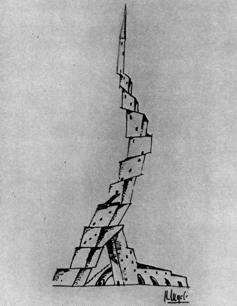 Projet de logement collectif (Nikolai Ladovsky, 1920)