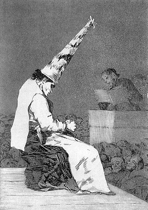 Prisonnier portant capirote et Sanbenito, Goya