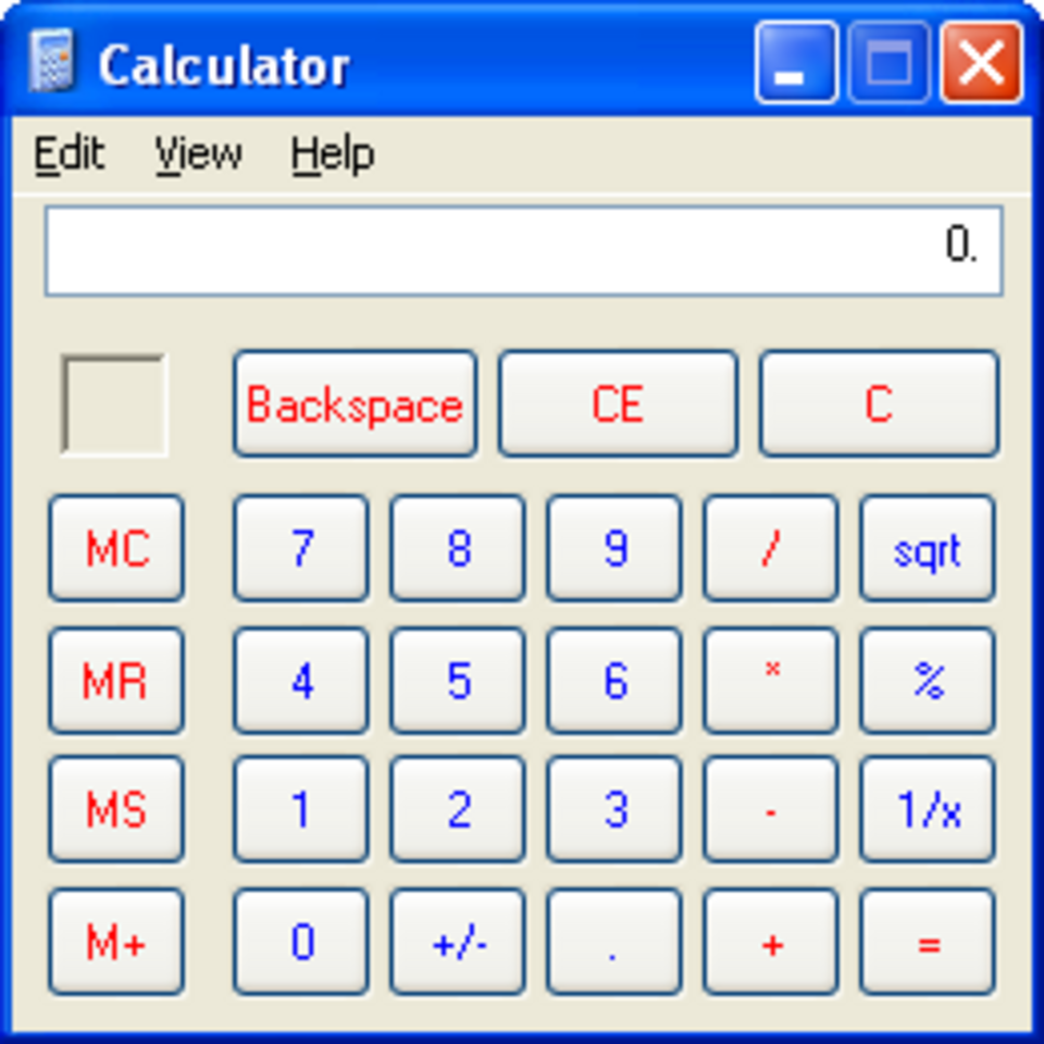 Calculatrice Windows XP