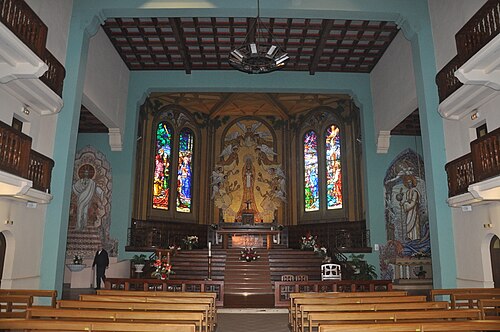 Intérieur de l'église Sainte-Marie - d'inspiration basque mais de style art-déco